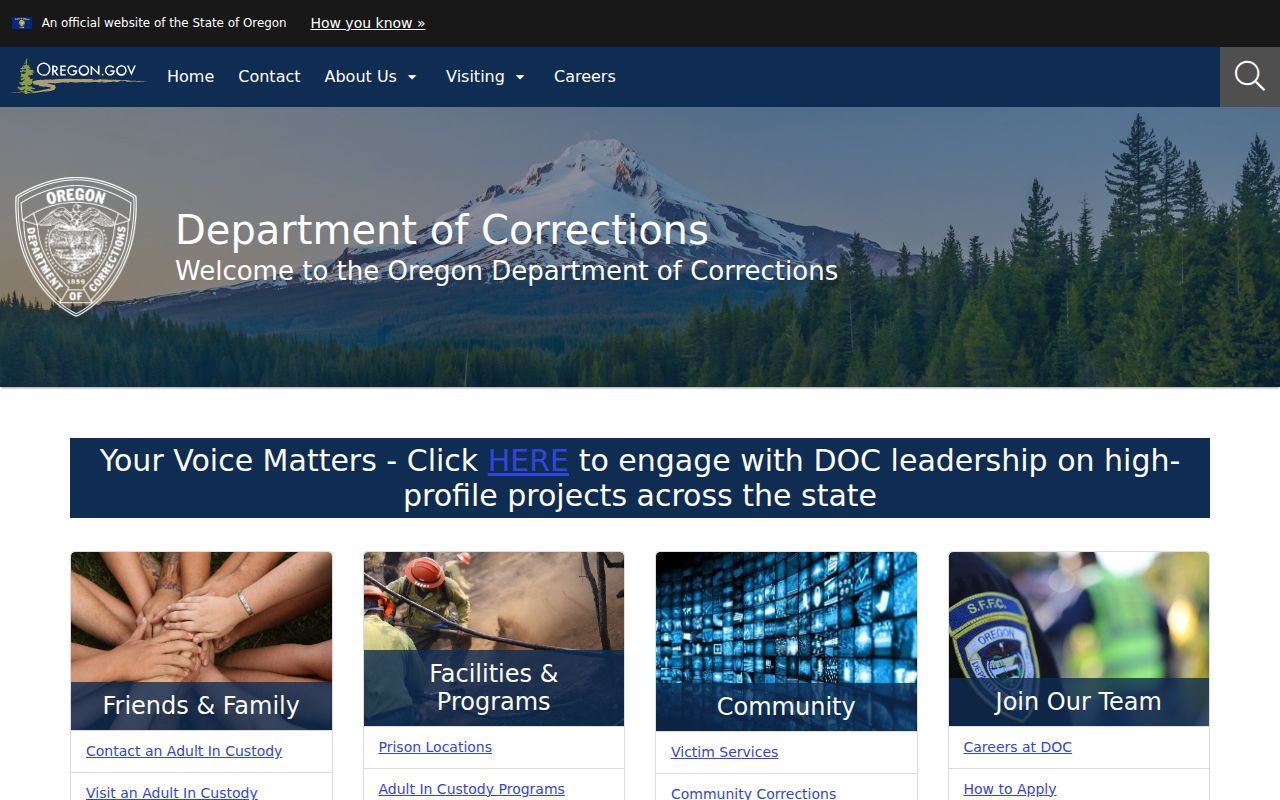 Oregon DOC inmate records and custody lookup resources