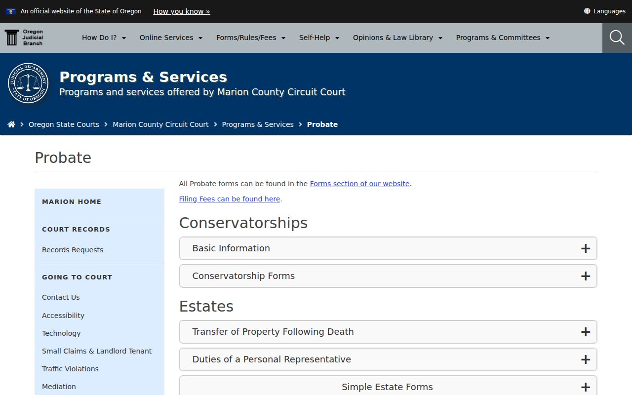 Oregon probate records process and simple estate guidance